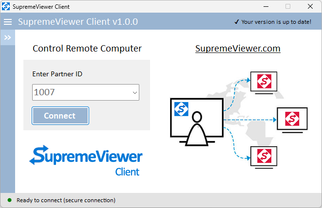 SupremeViewer Client - connect to server.