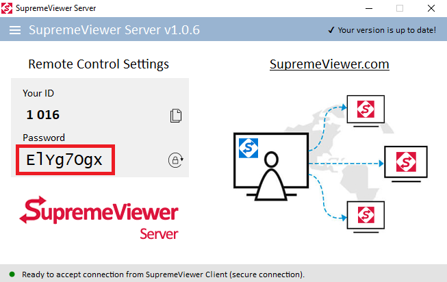 The SupremeViewer password is updated.