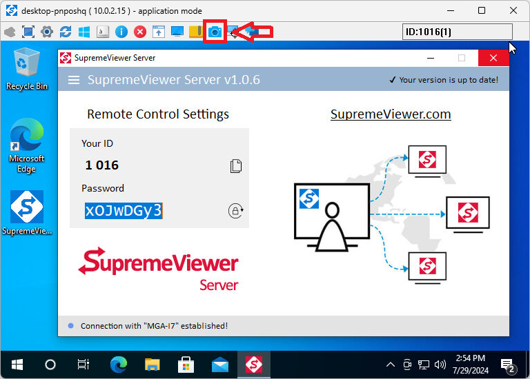 SupremeViewer - capture screenshot on remote computer.